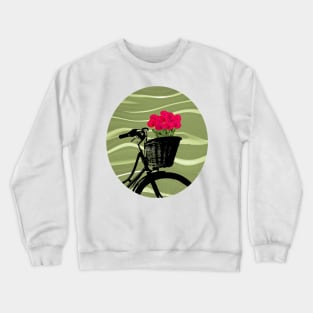 Bicycle Basket With Flowers Crewneck Sweatshirt